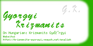 gyorgyi krizmanits business card